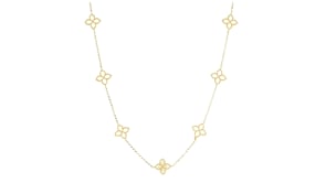 Roberto Coin Principessa 18kt Yellow Gold Flower Station Necklace with Diamonds
