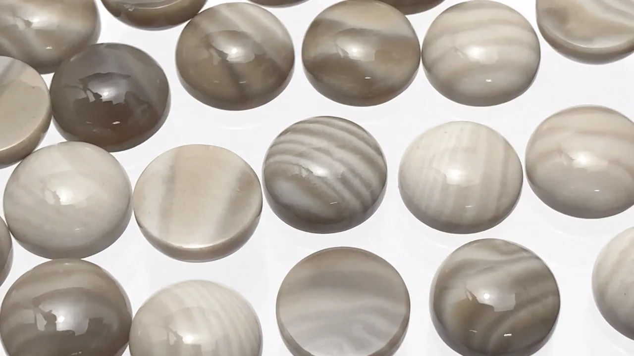 動画】フリントストーン ラウンド カボション10×10mm 2個 - 天然石