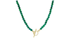 20.00 ct. t.w. Emerald Bead Charm-Compatible Toggle Necklace in 18kt Gold Over Sterling