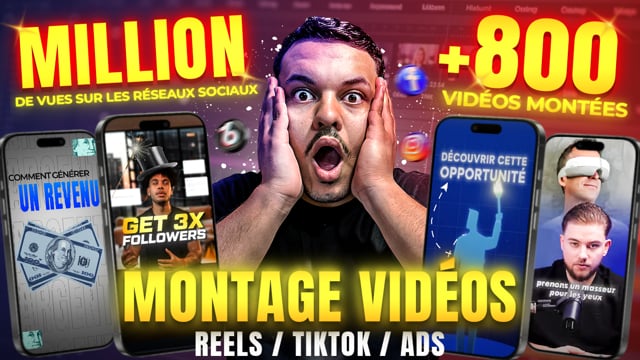 réaliser le montage de vos ADS , VSL , RÉEL  et TIK TOKS