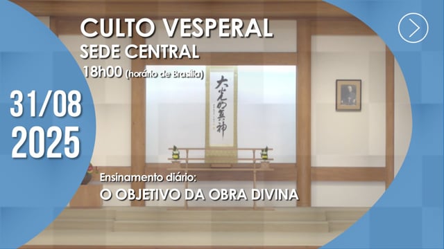 Capa do vídeo do “Culto Vesperal | Sede Central - 31/08/2025”.