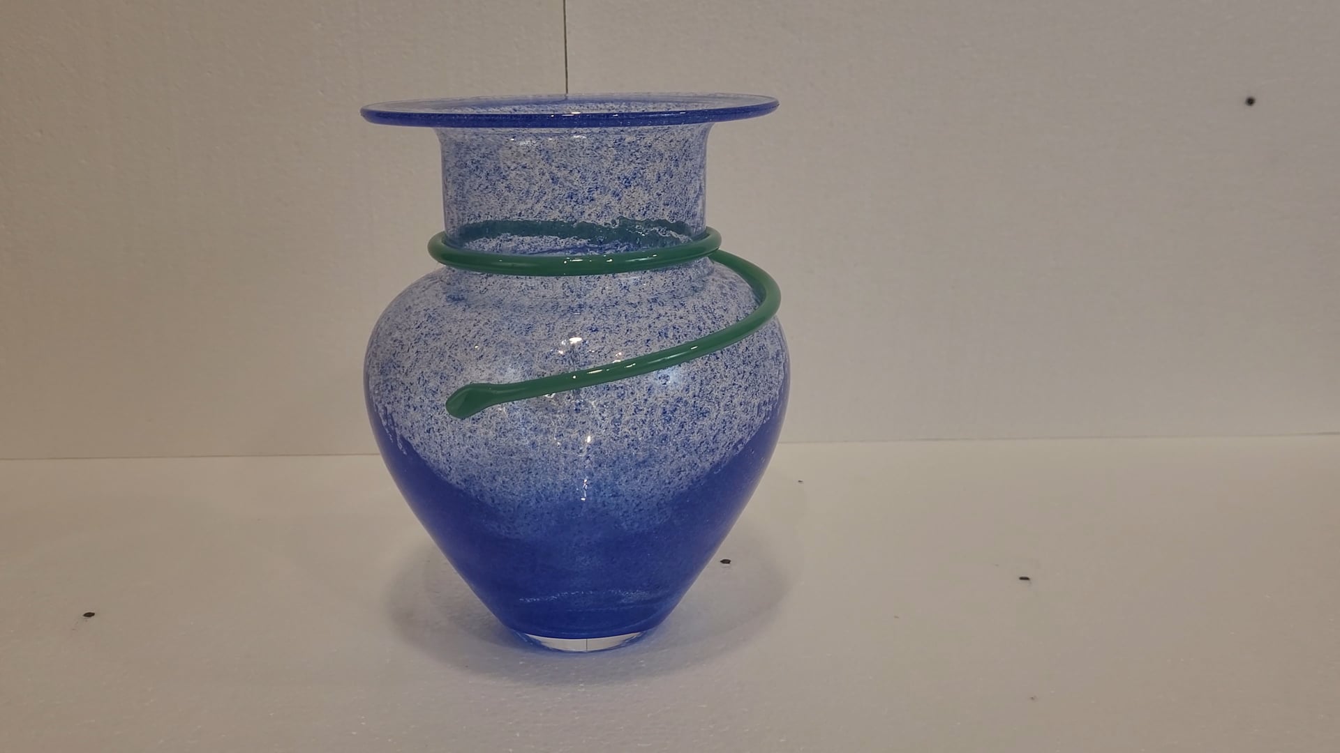 Art Deco Blue Blown Glass Vase by Monica Backström for Kosta Boda