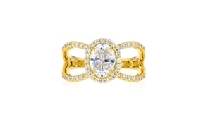 1.50 ct. t.w. CZ Ring in 18kt Gold Over Sterling