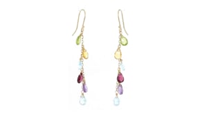 6.60 ct. t.w. Multi-Gemstone Drop Earrings in 14kt Yellow Gold