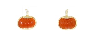 Mother-of-Pearl, Carnelian and .20 ct. t.w. Black Spinel Jewelry Set: Three Pairs of Halloween Earrings in 18kt Gold Over Sterli