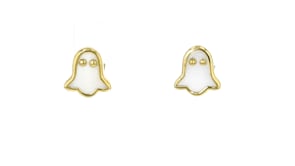 Mother-of-Pearl, Carnelian and .20 ct. t.w. Black Spinel Jewelry Set: Three Pairs of Halloween Earrings in 18kt Gold Over Sterli
