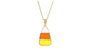 Mother-of-Pearl and Multicolored Chalcedony Candy Corn Pendant Necklace in 18kt Gold Over Sterling