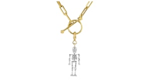 Sterling Silver and 18kt Gold Over Sterling Skeleton Charm