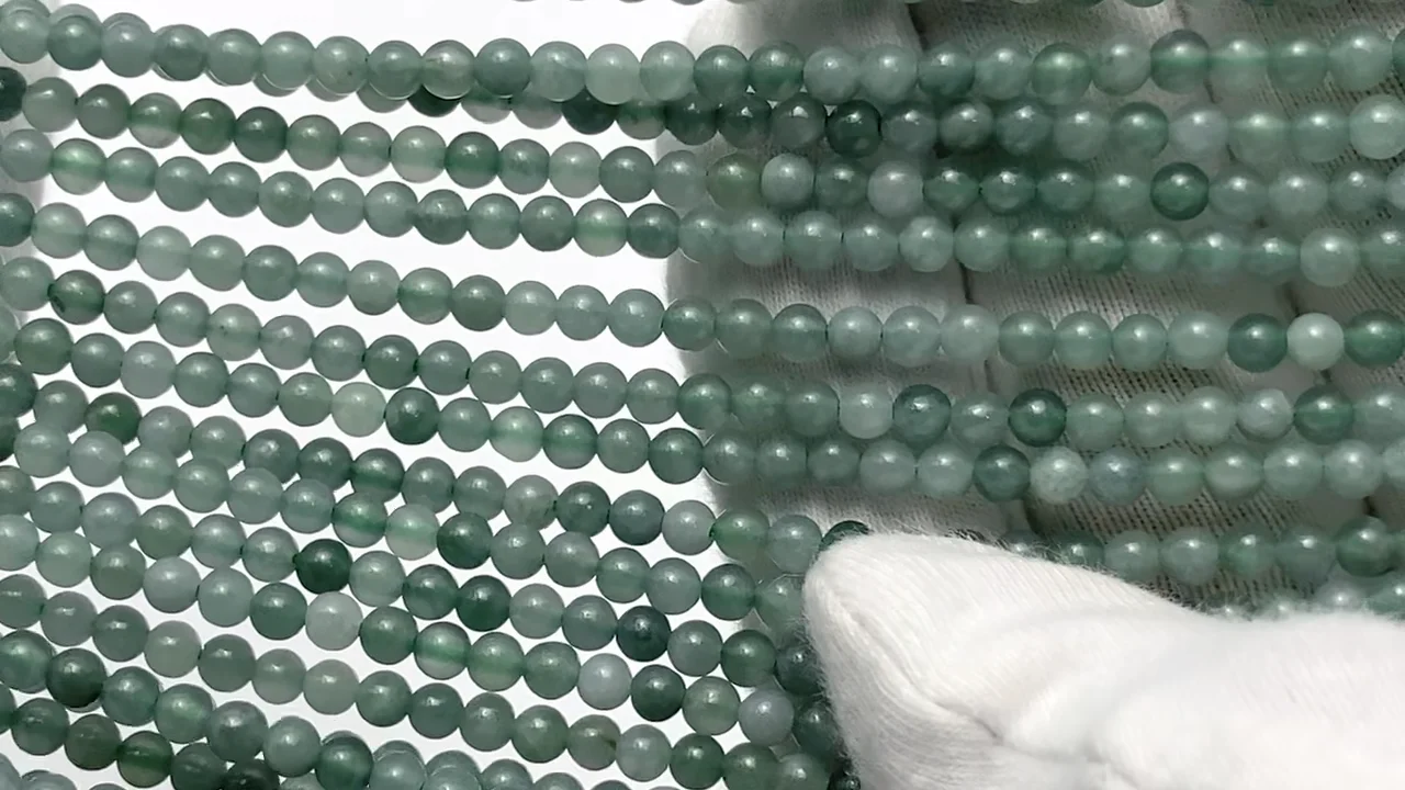 グアテマラ翡翠（ジェイダイト） ラウンド3mm 1連｜天然石ビーズの卸