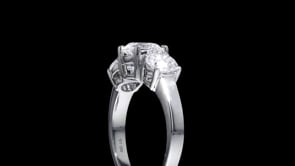 3.00 ct. t.w. Lab-Grown Diamond Three-Stone Ring in 14kt White Gold