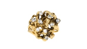 C. 1980 Vintage .30 ct. t.w. Diamond Cluster Ring in 14kt Yellow Gold