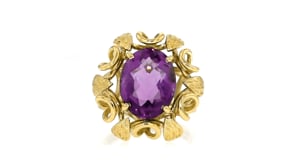 C. 1960 Vintage 5.00 Carat Amethyst Ring in 18kt Yellow Gold