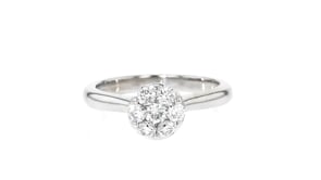 C. 2000 Vintage .25 ct. t.w. Diamond Cluster Ring in 14kt White Gold
