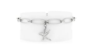 C. 1990 Vintage Tiffany Jewelry .16 ct. t.w. Diamond Starfish Charm Bracelet in Platinum