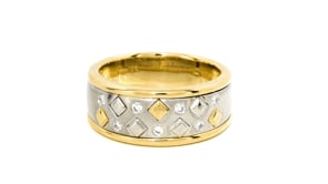 C. 1990 Vintage .18 ct. t.w. Diamond Ring in Platinum and 18kt Yellow Gold