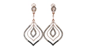C. 2010 Vintage 2.90 ct. t.w. Multicolored Diamond Drop Earrings in 14kt Rose Gold