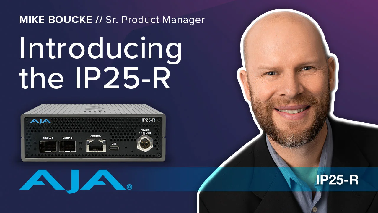 AJA IP25-R– high-performance 4K SMPTE ST 2110 to 12G-SDI/HDMI Mini