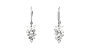 C. 1990 Vintage 1.10 ct. t.w. Diamond Grape Cluster Drop Earrings in Platinum