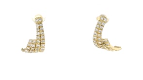 C. 1980 Vintage 2.00 ct. t.w. Diamond Curved Earrings in 14kt Yellow Gold