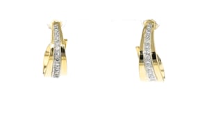 C. 1980 Vintage .50 ct. t.w. Diamond Curved Earrings in 14kt Yellow Gold