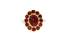 C. 1970 Vintage 4.30 ct. t.w. Garnet Ring in 9kt Yellow Gold