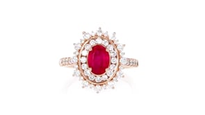 C. 2010 Vintage 1.00 Carat Ruby Ring with 1.00 ct. t.w. Diamonds in 14kt Rose Gold