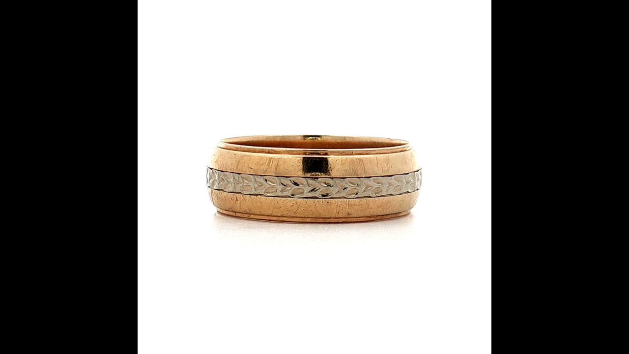 Mens Vintage 1950s Two-Tone Wedding Band 14k – Filigree Jewelers