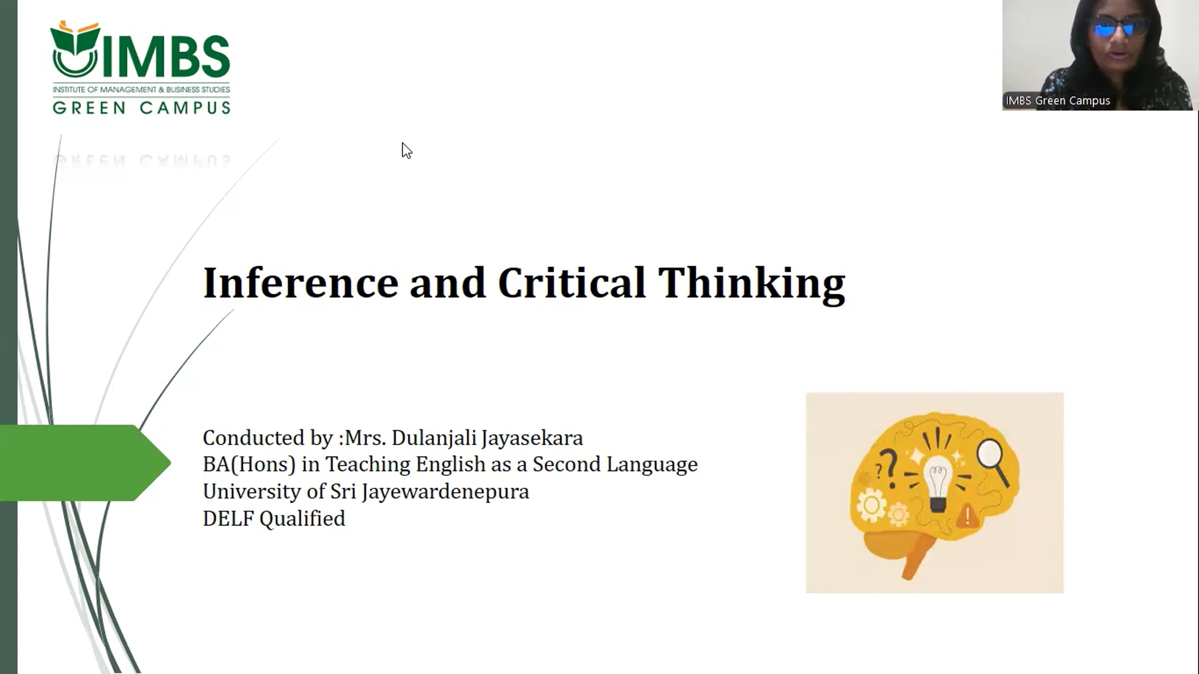 Lecture 09 - Inference and Critical Thinking