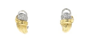 C. 1980 Vintage .40 ct. t.w. Diamond Curved Earrings in 18kt Yellow Gold