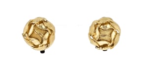 C. 1980 Vintage 18kt Yellow Gold Flower Earrings