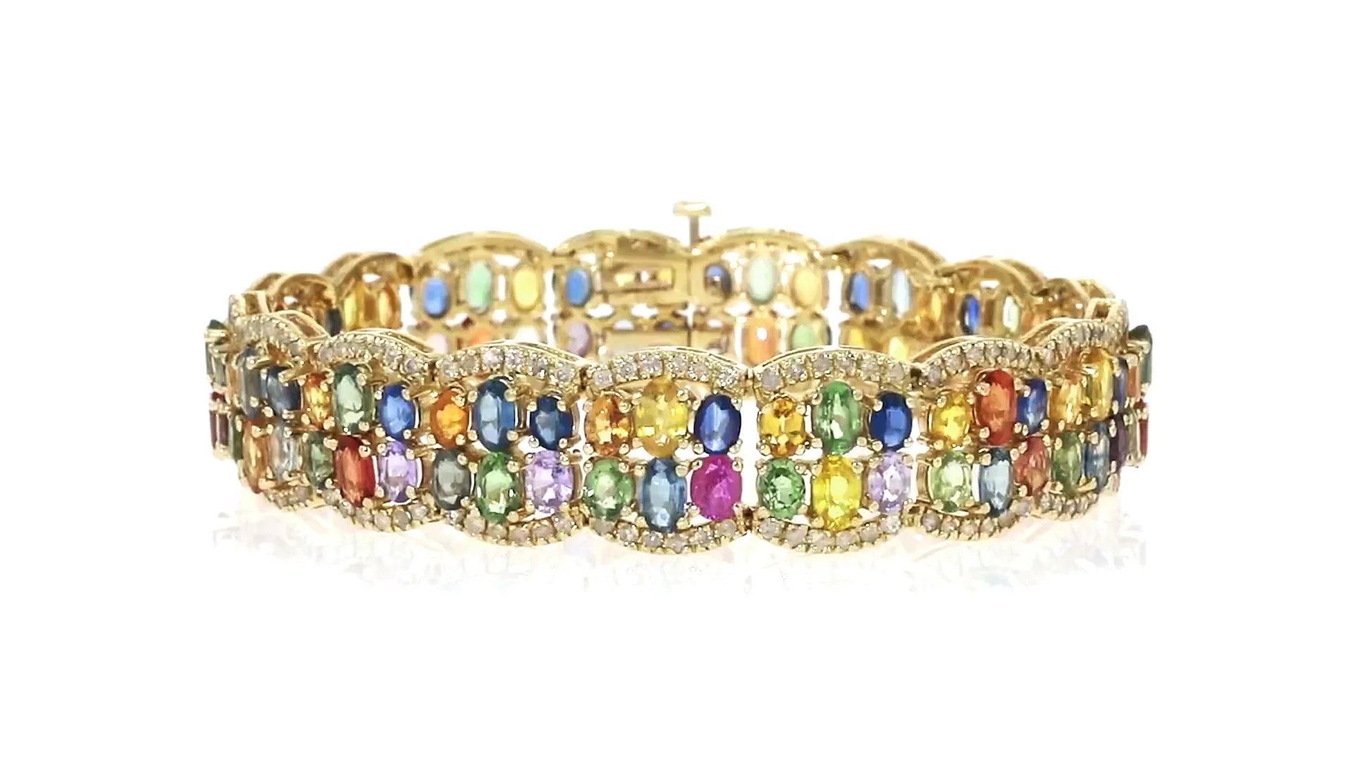 C. 1990 Vintage 23.80 ct. t.w. Multicolored Sapphire and 3.50 ct