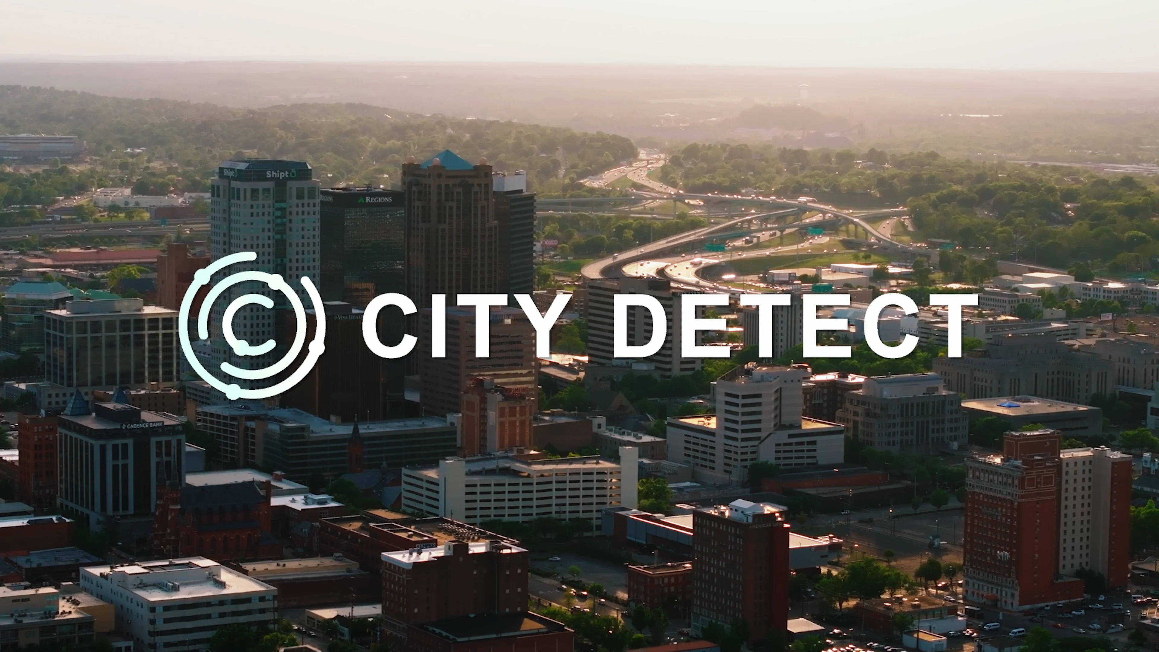 Tecnologia da City Detect usa IA para identificar problemas urbanos em uma visão aérea da cidade.