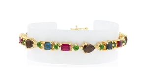 11.80 ct. t.w. Multi-Gemstone Bracelet in 18kt Gold Over Sterling
