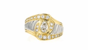 C. 1990 Vintage 1.03 ct. t.w. Diamond Ring in Platinum and 14kt Yellow Gold