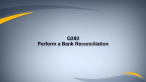 Perform a Bank Reconciliation