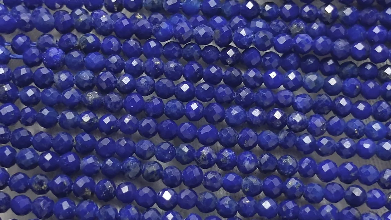 パネル生地　ラピスラズリ② ラピスラズリ（産地・アフガニスタン） 極小ラウンドカット2mm 1連