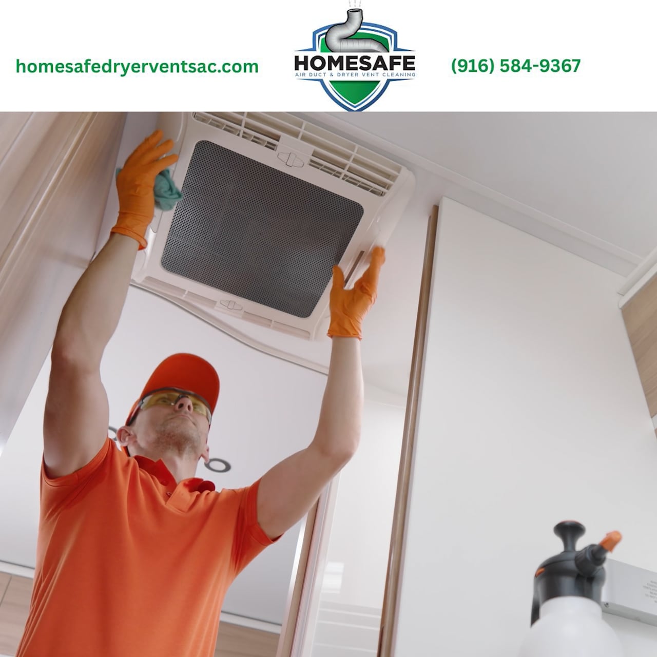 Home Safe Air Duct and Dryer Vent Cleaning team at work in Sacramento