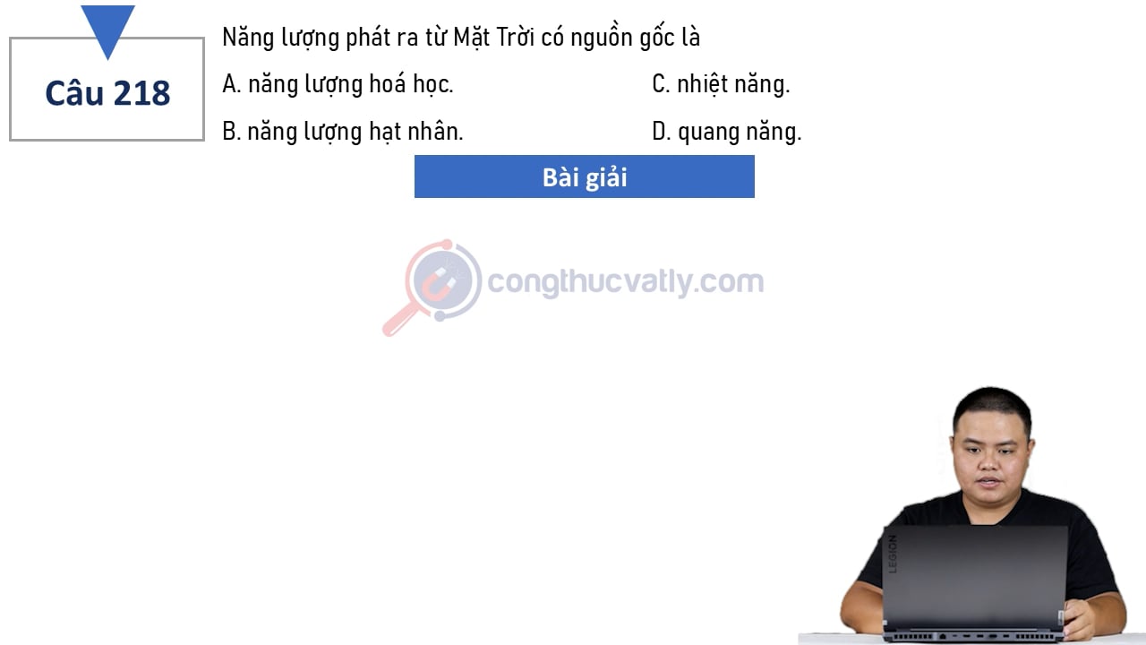 Năng lượng phát ra từ Mặt Trời có nguồn gốc là