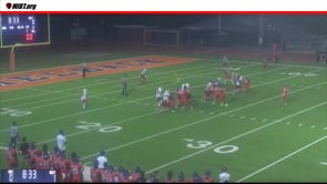 Penalty Enforcement, Illegal Blindside Block behind the line of scrimmage on scramble play with run ending behind