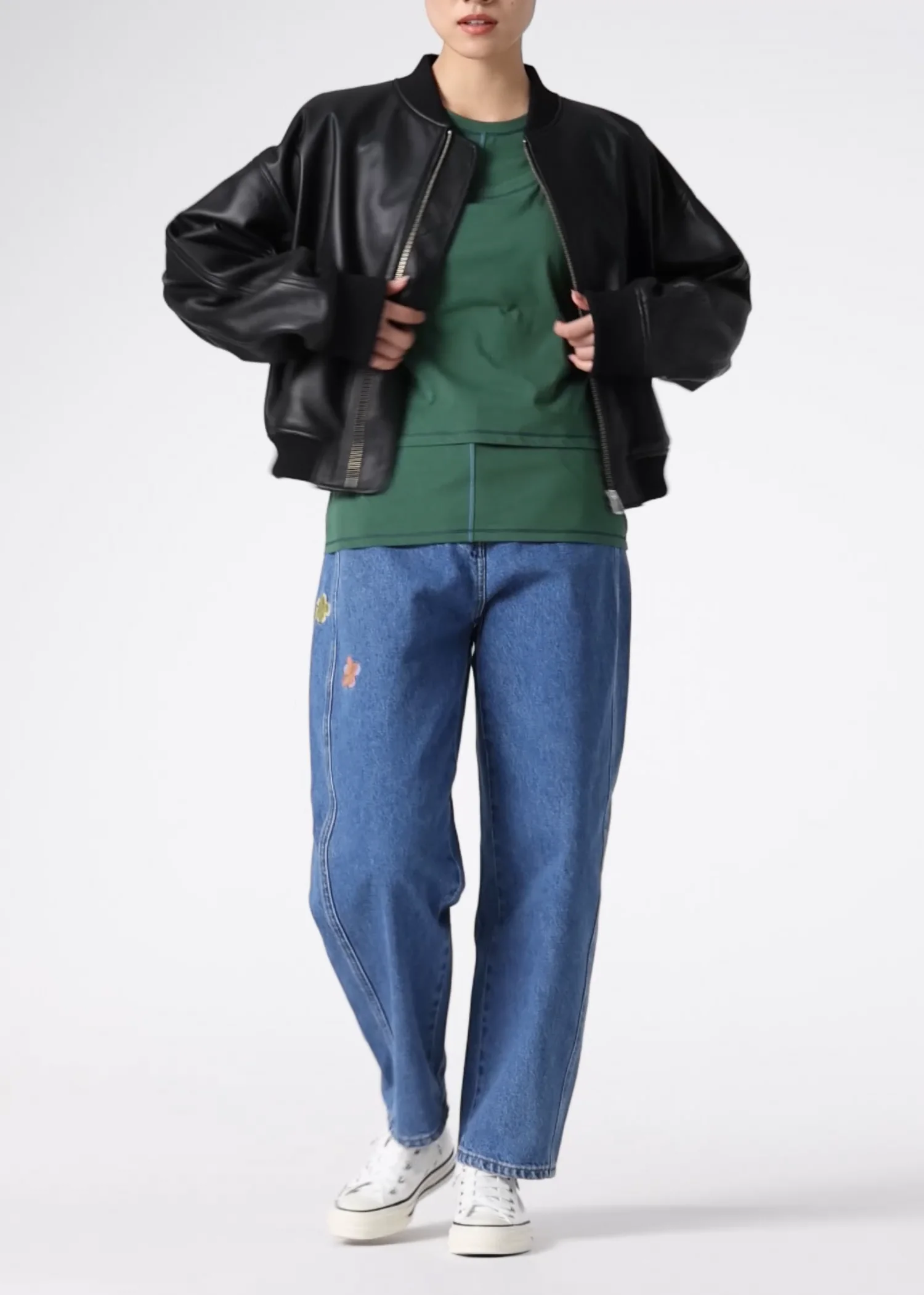 美品 L ポールスミス レザージャケット ブルゾン ボンバー MA1 革ジャン ALLSAINTS ma1 ma-1 MARCO OVERSIZED LEATHER BOMBER JACKET