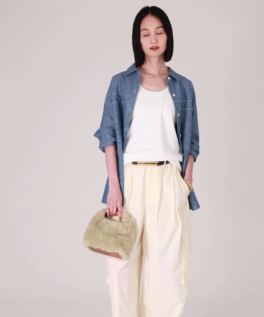 バビロン BABYLONE 25AW シャンブレーワークシャツ長袖 F ブルー BABYLONE｜シャンブレーワークシャツ | Rakuten Fashion(楽天