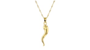 18kt Gold Over Sterling Italian Horn Pendant Necklace