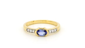 .40 Carat Tanzanite and .10 ct. t.w. White Zircon Ring in 18kt Gold Over Sterling