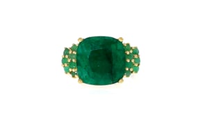 6.90 ct. t.w. Emerald Ring in 18kt Gold Over Sterling
