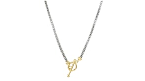 Sterling Silver and 18kt Gold Over Sterling Toggle Necklace