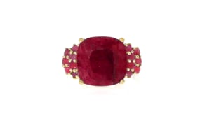7.10 ct. t.w. Ruby Ring in 18kt Gold Over Sterling