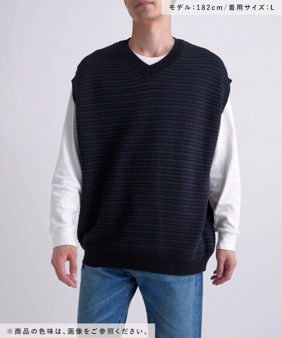 A17566 極美品 ガニー ロゴジャガード マルチカラー ニットベスト S 楽天市場】ニットベスト / cube sugar evo. (キューブシュガー