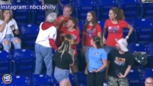 Karen Snatches Ball at MLB Game