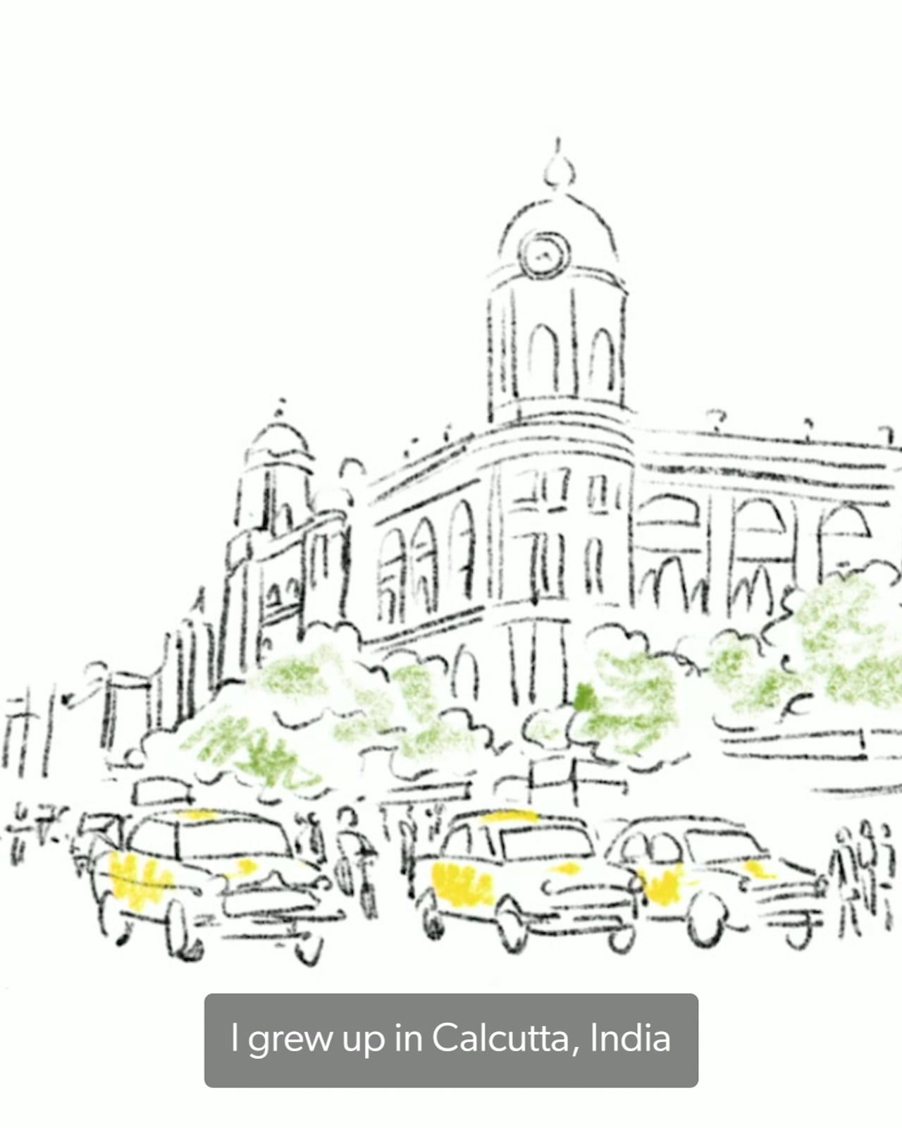 Illustration in black, green, and yellow