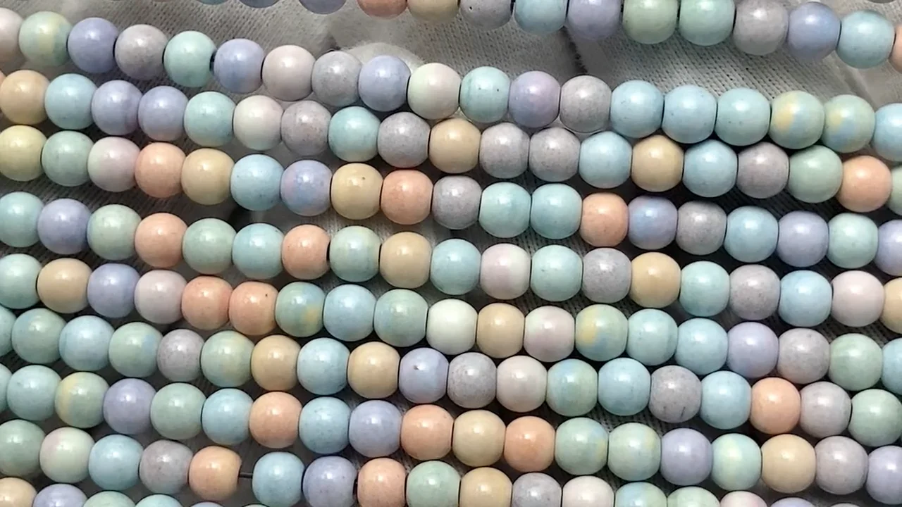 アラシャンアゲート（阿拉善瑪瑙） パステルカラー ラウンド4mm 1連